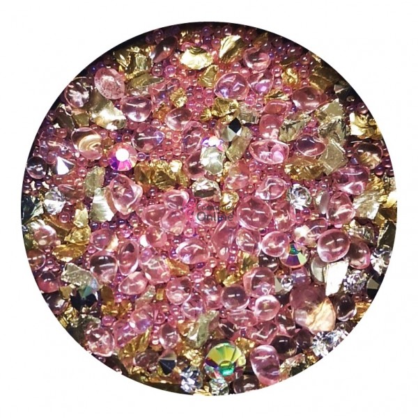 Perlute caviar CPU19 Pink cu strasuri si decor metal